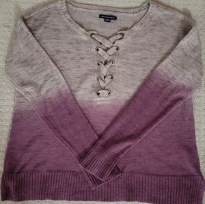 L.brown and purple sweater